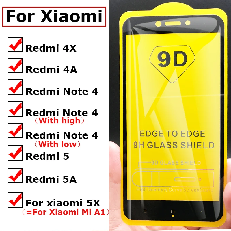 9D для Xiaomi Redmi 4X 4A Note 4 5A Tremp защитное стекло Kisomi 5X Mi A1 закаленное 5 A X Note4 не Защитная