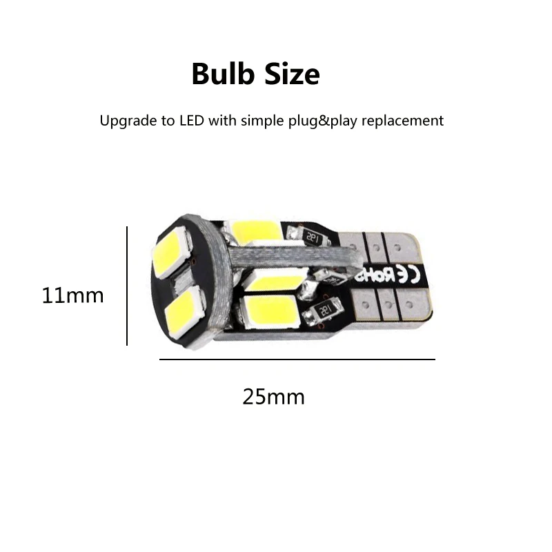 10PCS T10 Canbus LED Error Free 194 168 10SMD 5730 LED Car Instrument Panel lamp Clearance lamp License Plate Bulb 12V White 10PCS T10 Canbus LED Error Free 194 168 10SMD 5730 LED Car Instrument Panel lamp Clearance lamp License Plate Bulb 12V White
