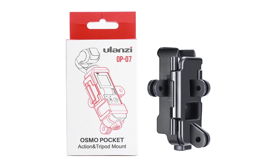 ULANZI OP-7 Vlog Extended Housing Case for DJI Osmo Pocket , Cage w Microphone Cold Shoe 3 GoPro Adapter for Motovlog helmet