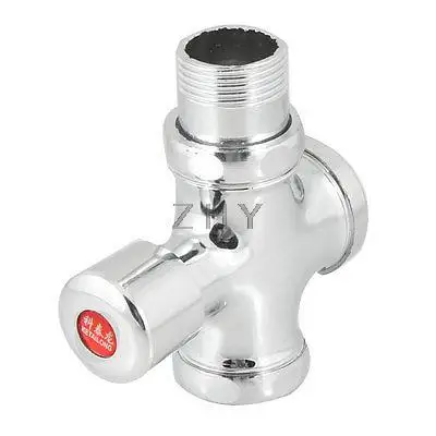 

Silver Tone PT 1" Male Thread Metal Button Type Toilet Flush Valve