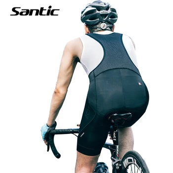 

Santic Cycling Bib Shorts Summer Breathable Short Distance Shorts Shockproof Reflective Outdoor Sports Clothing Men 2019