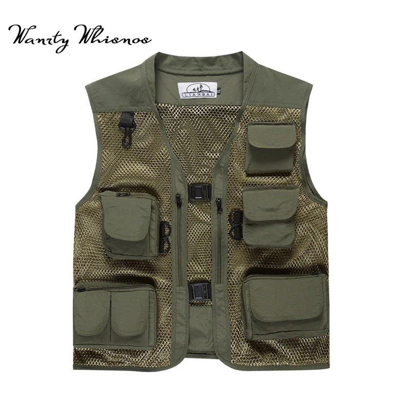 

9 Colors 2018 Multi-pocket Travel Or Work Wear Vest Casual Camouflage Waistcoat Vest for Men's Photographer Sleeveless Jackets