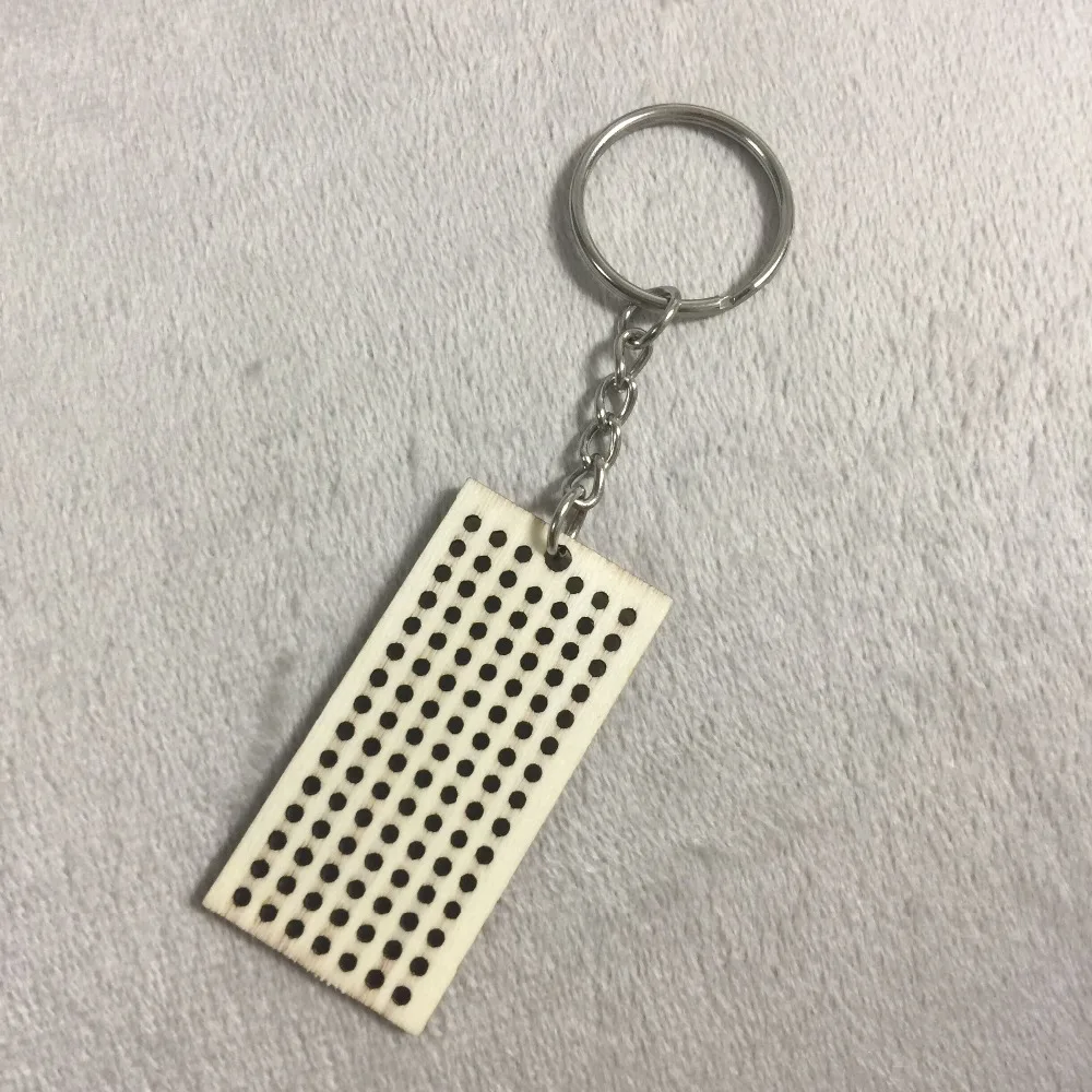  Wooden charm DIY Wooden Needlework Keychain Kit rectangle shape (2)