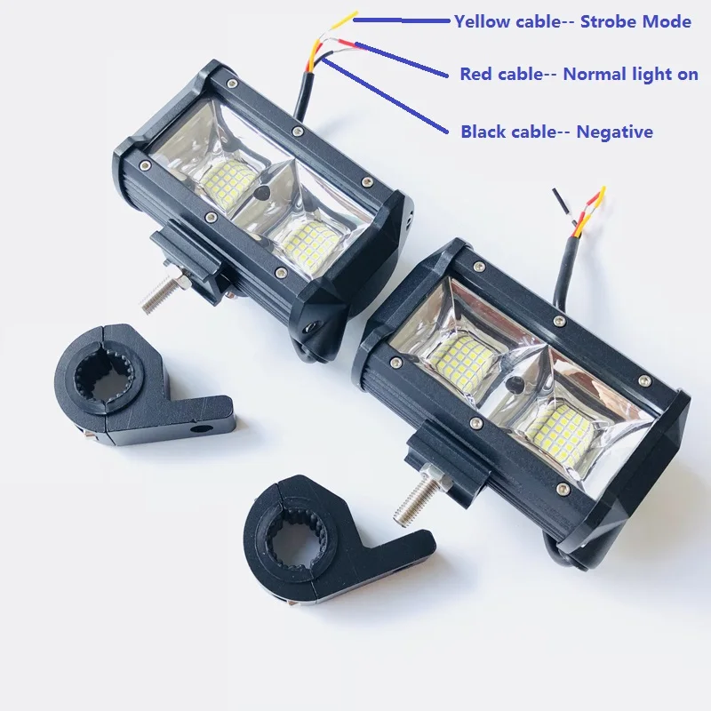 2x96 Вт белый прожектор светодиодный мотоциклетный светильник-бампер с креплением для мотоцикла Дневной вождения стробоскоп-светильник для автомобиля ATV Bull bar предупреждающий противотуманный фонарь