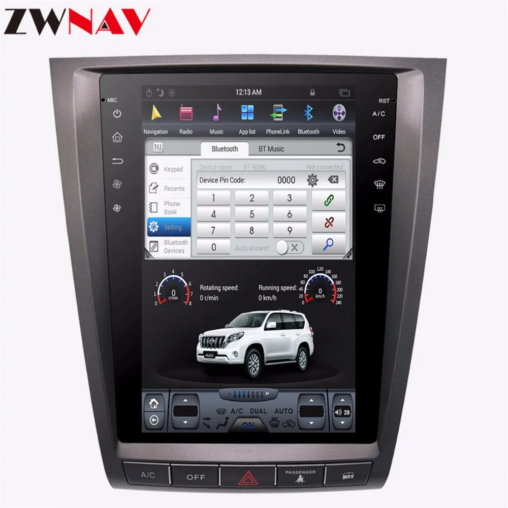 Автомобильный DVD плеер tesla style 1DIN с большим экраном Android 7 1 для lexus GS GS300 GS350 2004
