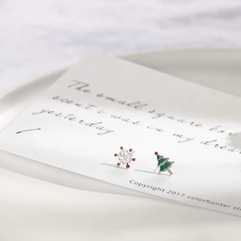 

Lidavi 925 Sterling Silver Women Fashion Cute Tiny Asymmetric Snow Tree Stud Earrings Daughter Girls Xmas Gifts VES6206