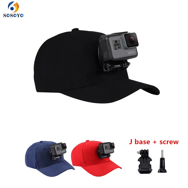 Djustable Sun Hat Cap Sport camera Baseball Hat WJ-Hook Buckle Mount Screw  for Gopro Hero 654321SJCAMXiaomi yi Accessories (2)