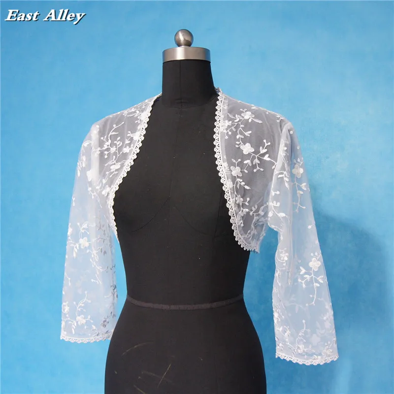 

Lace Jacket 3/4 Sleeves Wedding Bridal Boleros Shrug Wrap Coat Size S M L XL 2XL 3XL