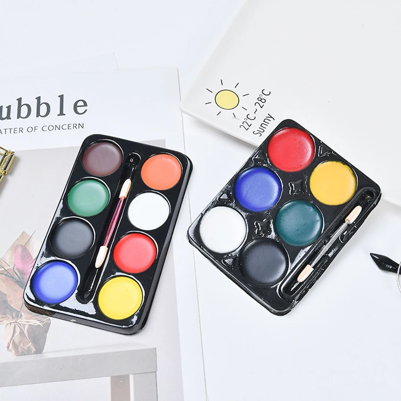 

6/8 Colors Halloween Makeup Palette Set Face Painting Flash Tattoo Face Body Paint Oil Professional Body Painting Art Cosmetics