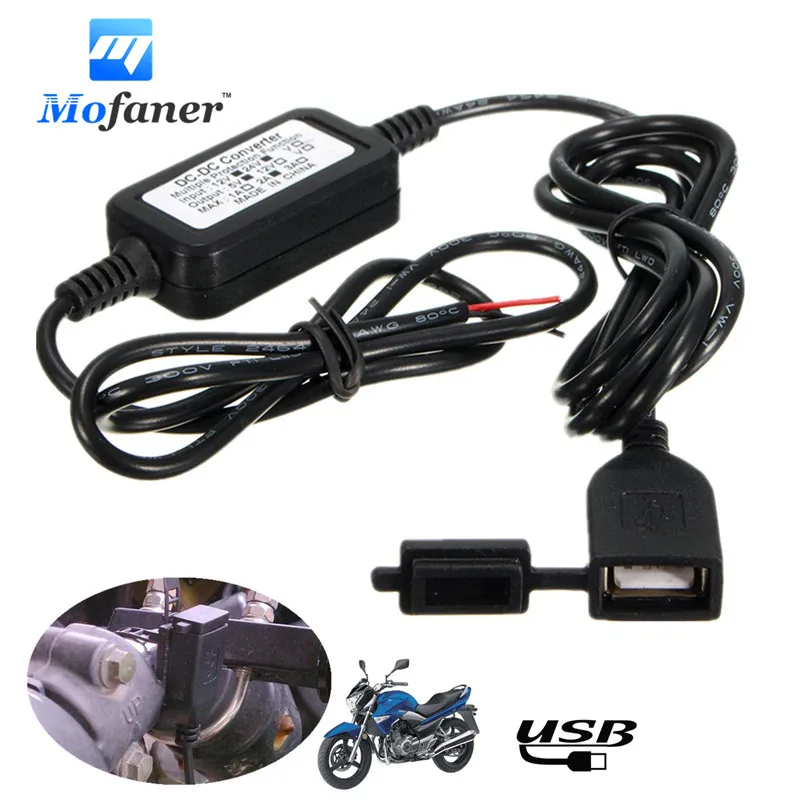 Etanche Moto USB зарядное устройство DC 12V Vers 5V Adaptateur alimation Pr телефон gps для мотоцикла