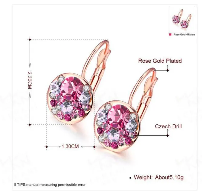 

OUSNOW Fashion jewelry Crystal heart pendant eardrop earrings Made with Swarovski ELEMENTS for 2019 Mother's Day women gift