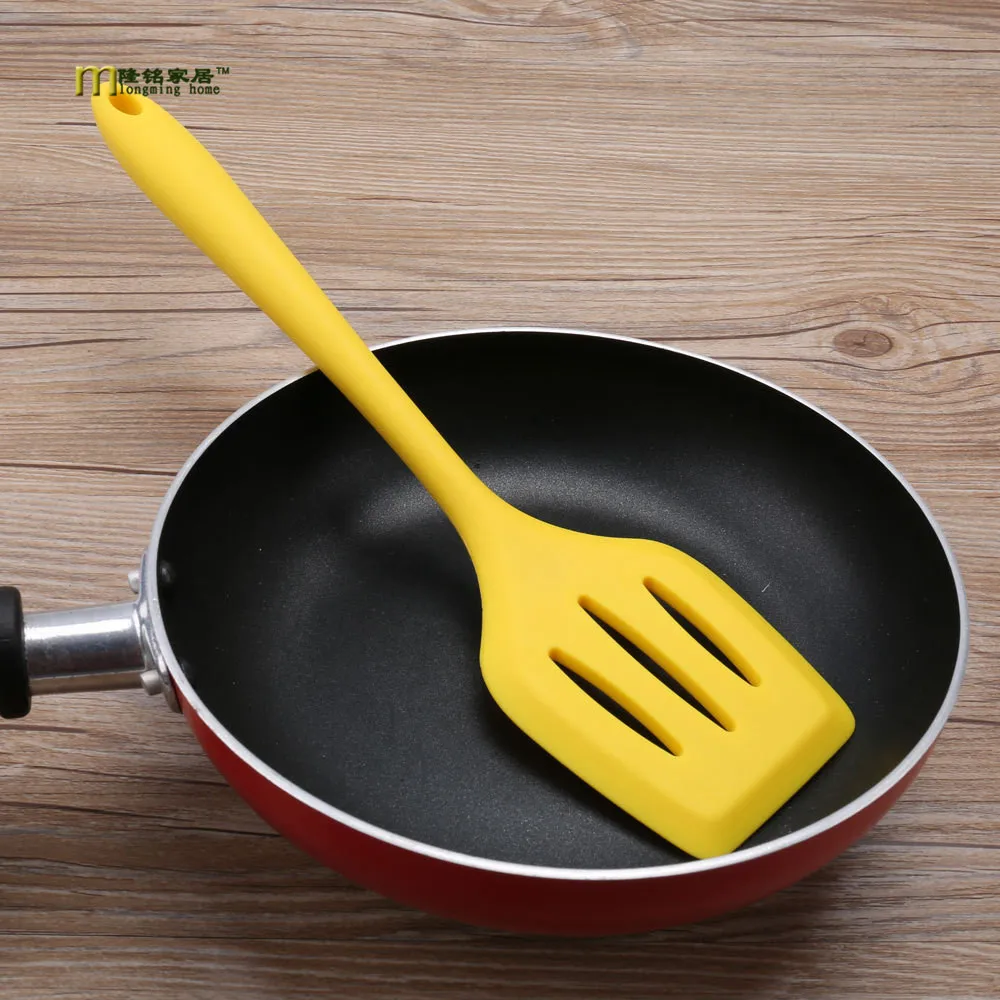 

1PC Nonstick silicone slotted turners pot shovel cooking spatula Silicone fried shovel flexible silicone turner spatula LB 338