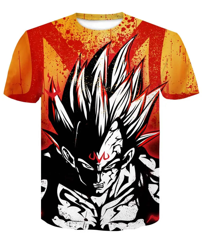 3D футболка с принтом Dragon Ball Z Goku Super Saiyan God, красная и синяя футболка с принтом Vegito футболка с рисунком летняя футболка, S-4XL - Цвет: AE103