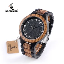BOBO OISEAU D30 Top Marque Designer Hommes Bois Montre Zabra En Bois bambou Quartz Montres pour Hommes Japon miyota Montre Hommes en Cadeau boîte