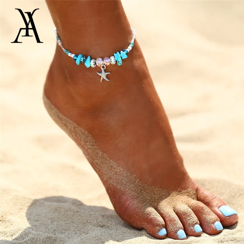 

Bohemia Starfish Natural Stone Ankle for Women Bracelet on Leg Choker Ankles Sandal China Jewellery Summer Holiday Accessories