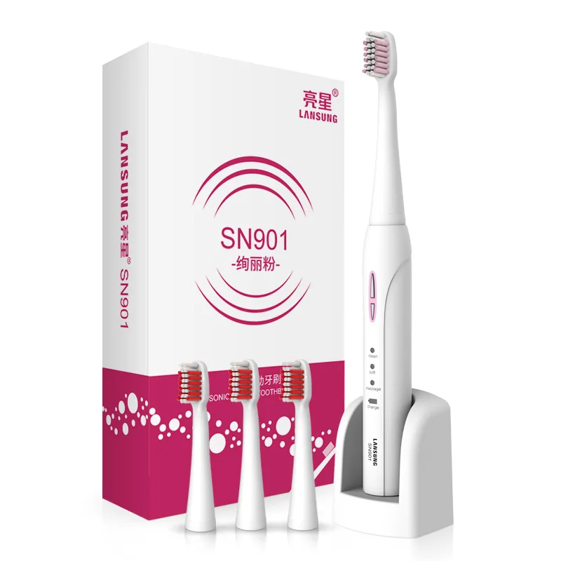 

LANSUNG SN901 Ultrasonic Sonic Electric Toothbrush Rechargeable Tooth Brushes With 4 Pcs Replacement Heads Toothbrush Oral