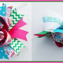 65 шт. " большой слоистых Бутик лук животных печати луки аксессуары популярные заколки новые большие луки