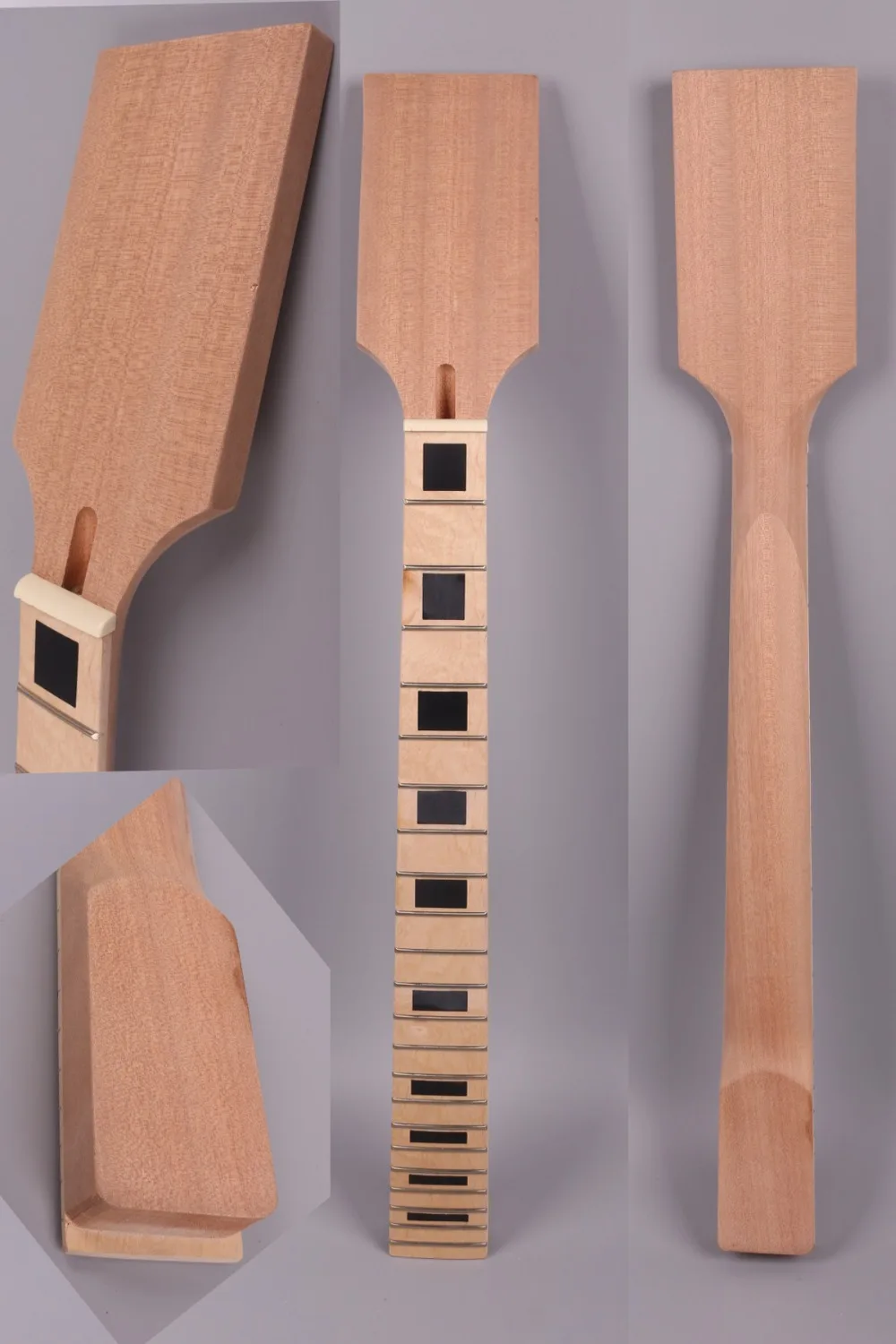 Yinfente Electric Guitar Neck 22 Fret 24.75 Inch Paddle Head Maple