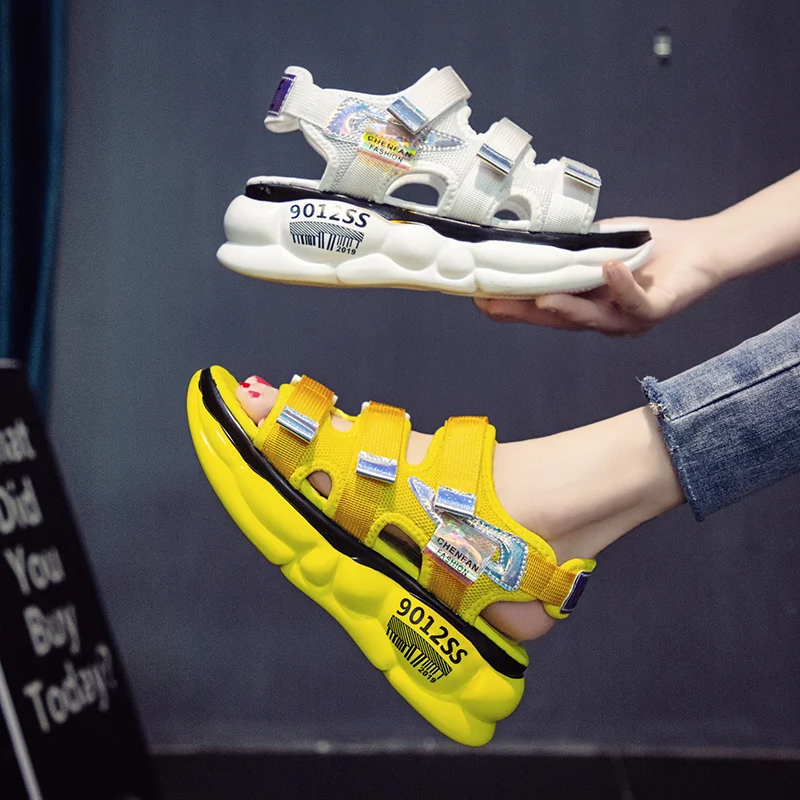 

Open-toed Women Sport Sandals Wedge Hollow Out Women Sandals Outdoor Cool Platform Shoes Women Beach Summer Shoes 2019 New