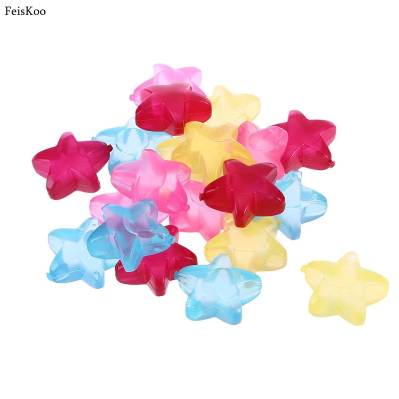 

20pcs Star Shaped Ice Cubes Plastic Reusable Multicolour Ice Cube Physical Cooling Tools Party Tool