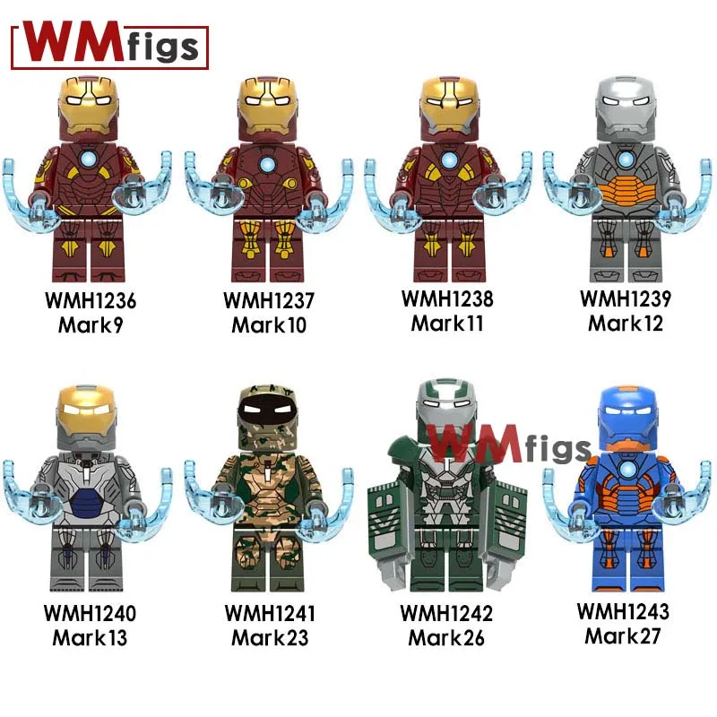 

Iron Man Pepper Mark 12 23 13 27 Armor War Machine Ancient One Hulk Captain Marvel Building Blocks Boys Toys Children