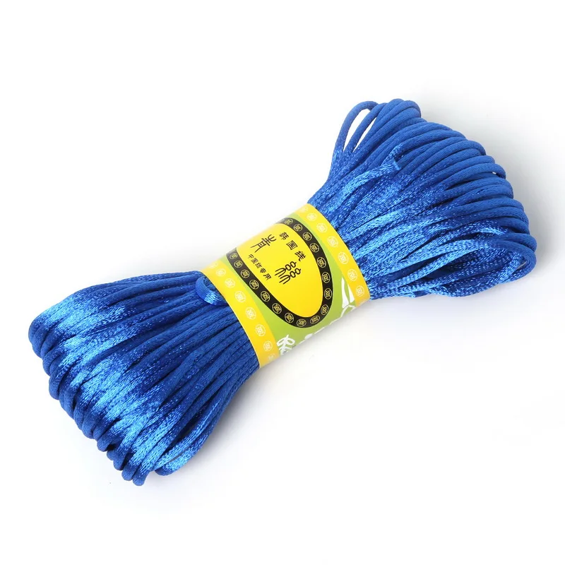 20 метров, 2 мм, китайский узел, шнур, нить для вышивки, нить для шитья, моток, ремесло, сделай сам, шитье ручной работы, инструмент, ручная строчка, нить - Цвет: Dark Blue
