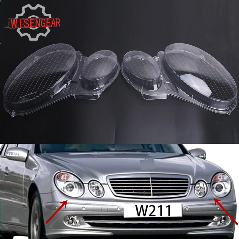 For Benz W211 Headlight Cover Front Head Lamp Lens Shell For Mercedes