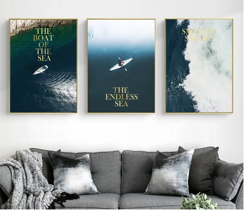 

Deep Blue Sea Landscape Modular Print Picture Wall Art Canvas Paintings Decoration for Living Room Unframed