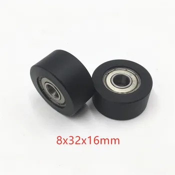 

High Loading double 628zz ball bearing POM guide roller wheel dual bearing coated plastic wheel 8mm*32mm*16MM roller