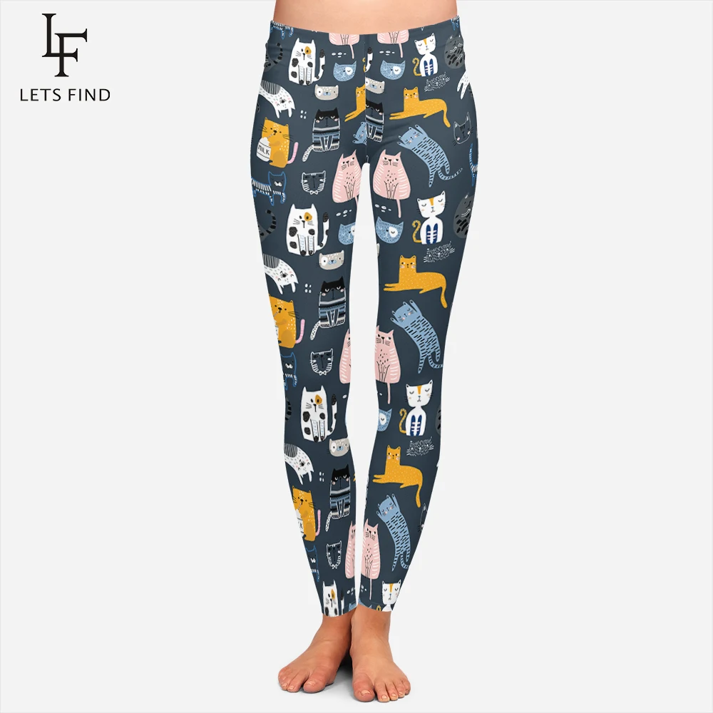 

2019 New Design Cartoon Cat Leggings Womens Plus Size Fashions High Quality Fitness Leggins Comfoftable Soft Winter Leggings