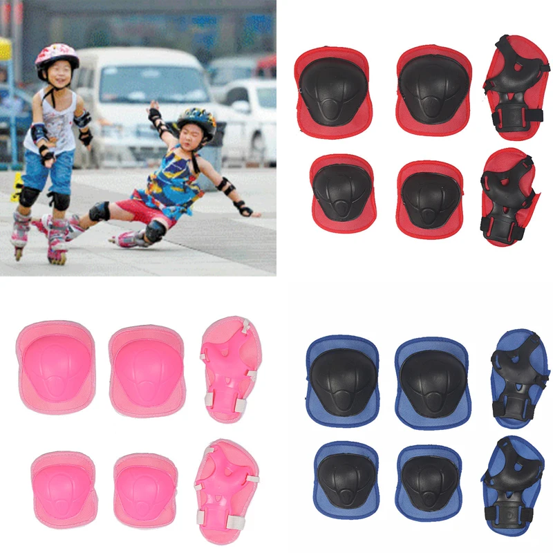 

6pcs/set Skating Roller Protective Patins Kids Knee Protector Knee Elbow Pads Wrist Protection for Scooter Roller Skating Safety