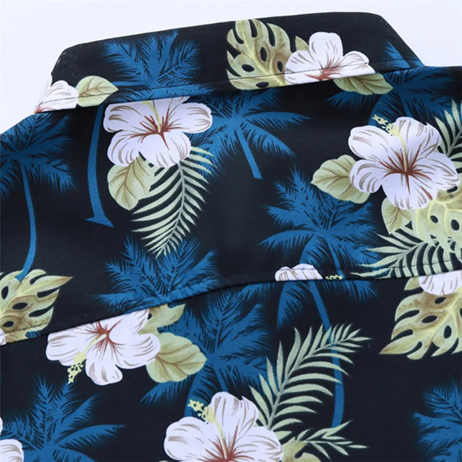 2019 men's casual cycling jersey retro Hawaiian style printed long-sleeved shirt comfortable riding sports shirt 40J15 (14)