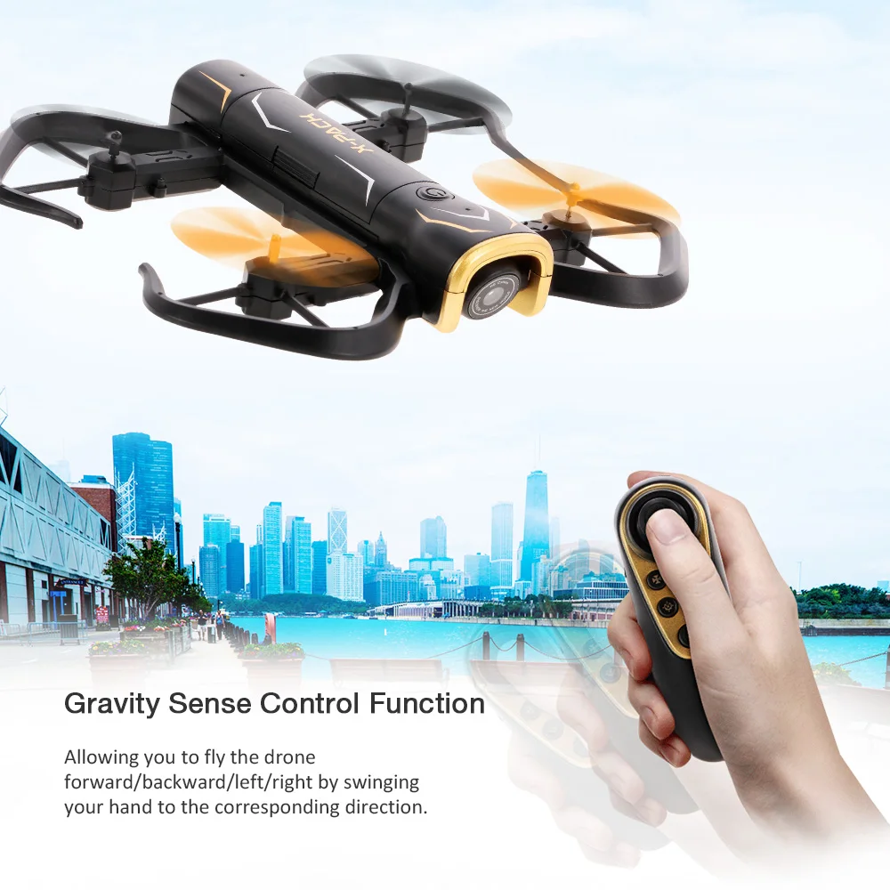 Attop XT-5 720P Drone with Camera Foldable Wifi FPV Gravity Sense Altitude Hold Headless RC Quadcopter RC Dron Outdoors Toys