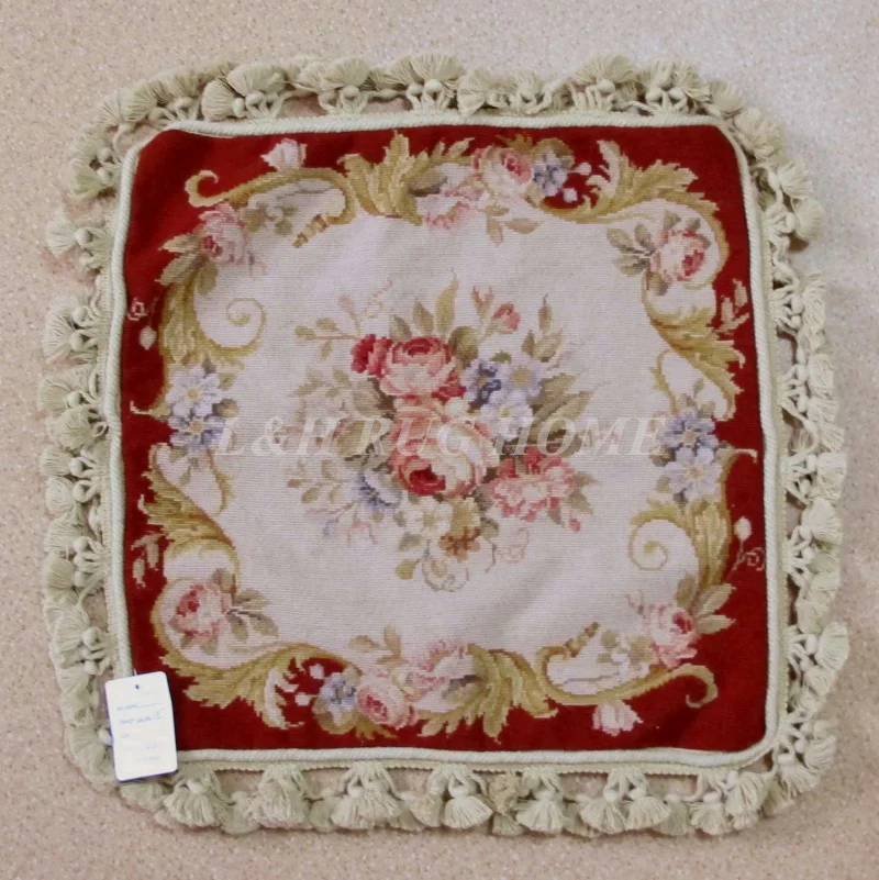15 К 1" x 16" Кружево Подушка, ручной работы шерстяные подушки с цветочным орнаментом без вставки