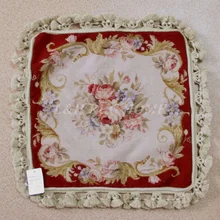 15 К 1" x 16" Кружево Подушка, ручной работы шерстяные подушки с цветочным орнаментом без вставки