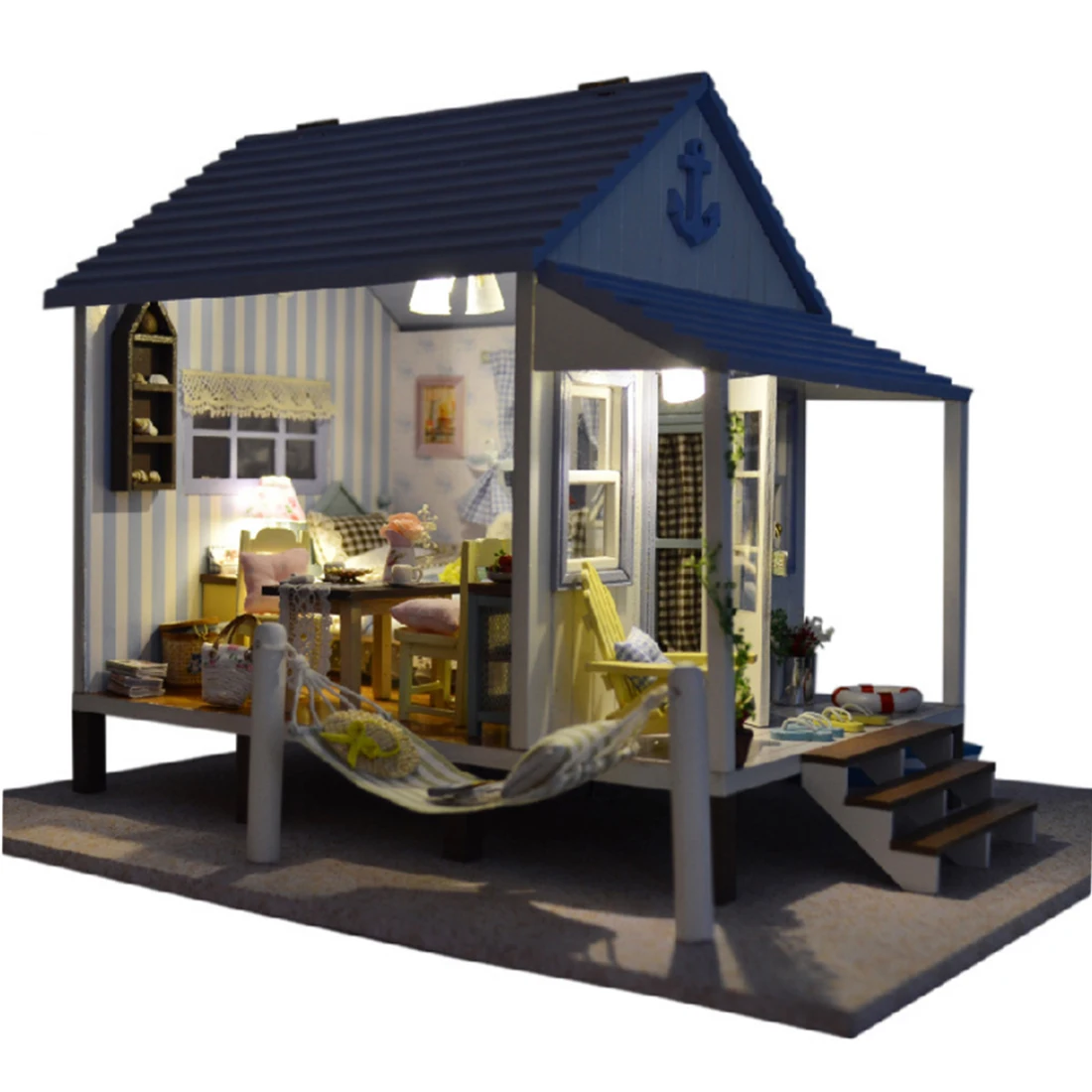 

Interesting House Happy Coast 3D Assembling DIY Household Creative Room Christmas Gifts Toys For Children