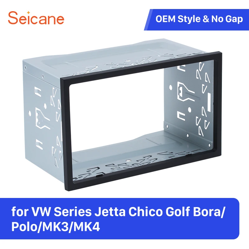

Seicane 2 Din Silver Car Radio Fascia for VW Series Jetta Chico Golf Bora/Polo/MK3/MK4 DVD player Car Kit Stereo Frame