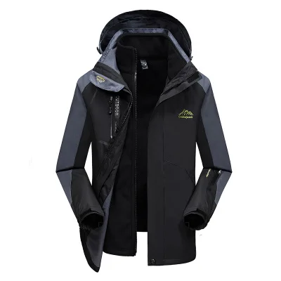 

Windbreaker Waterproof Bomber Jacket 2 Pieces Coats 2018 Autumn Winter Streetwear Anorak Slim Plus Size 8XL Male Clothing