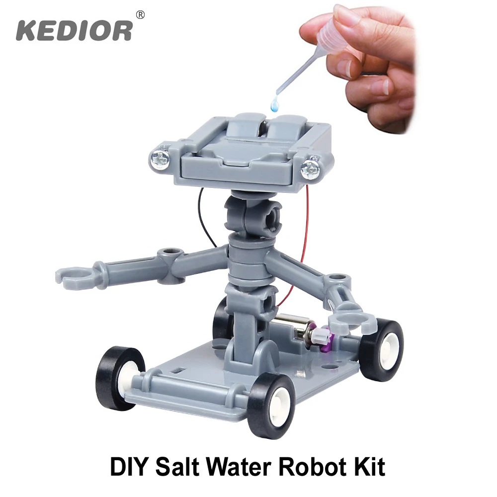 Kedior Salt Water Powered Robot DIY Educational Science Toys Little Fun