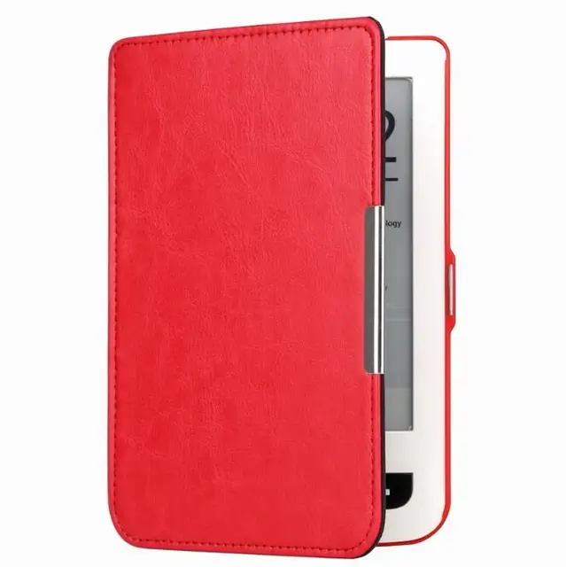 Colorful ultra thin PU leather cover case for pocketbook touch lux 3