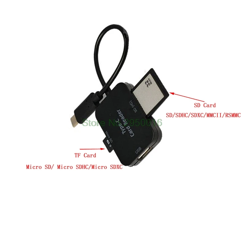 OTG USB 3,1 Тип C док-станция USB 2,0 Micro SD устройство для считывания с tf-карт комбо-разветвитель адаптер C26