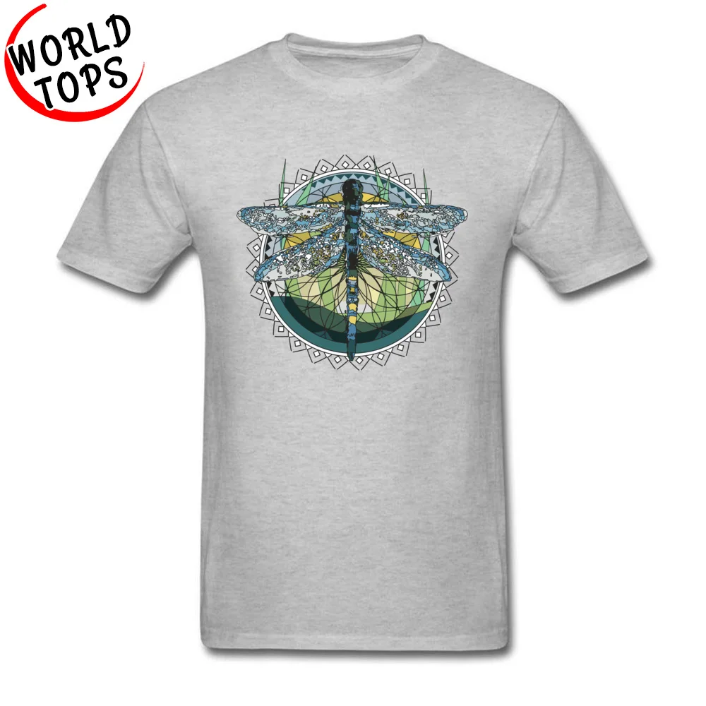 Modern abstract dragonfly 100% Cotton Fabric T-Shirt for Men Tops & Tees Funky Thanksgiving Day O Neck Tee-Shirt Casual Modern abstract dragonfly grey