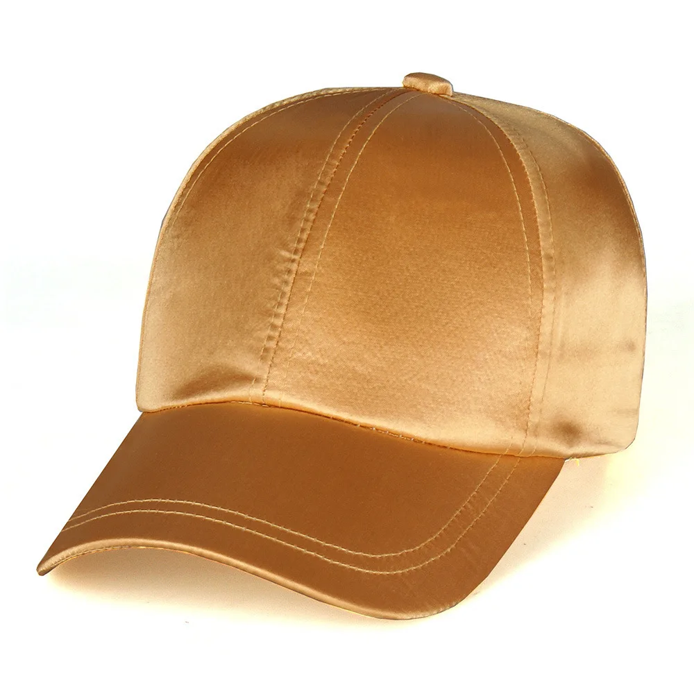 Шелковистой атласа Кепки Gorras одноцветное Цвет атласные шелковые шляпа модные женские туфли Повседневное Бейсбол Шапки дамы Snapback Спорт Хип-хоп Кепки