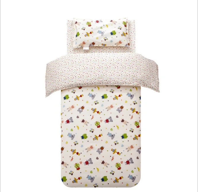 3Pcs Cotton Crib Bed Linen Kit Cartoon Baby Bedding Set Includes Pillowcase Bed Sheet Duvet Cover Without Filler - Цвет: 8