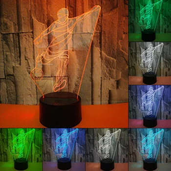 

Amazing Play Football 3D Stereo Vision Acrylic Lamp 7 Colors Changing USB Night Light Home Decor Touch Nightlight World Cup Gift