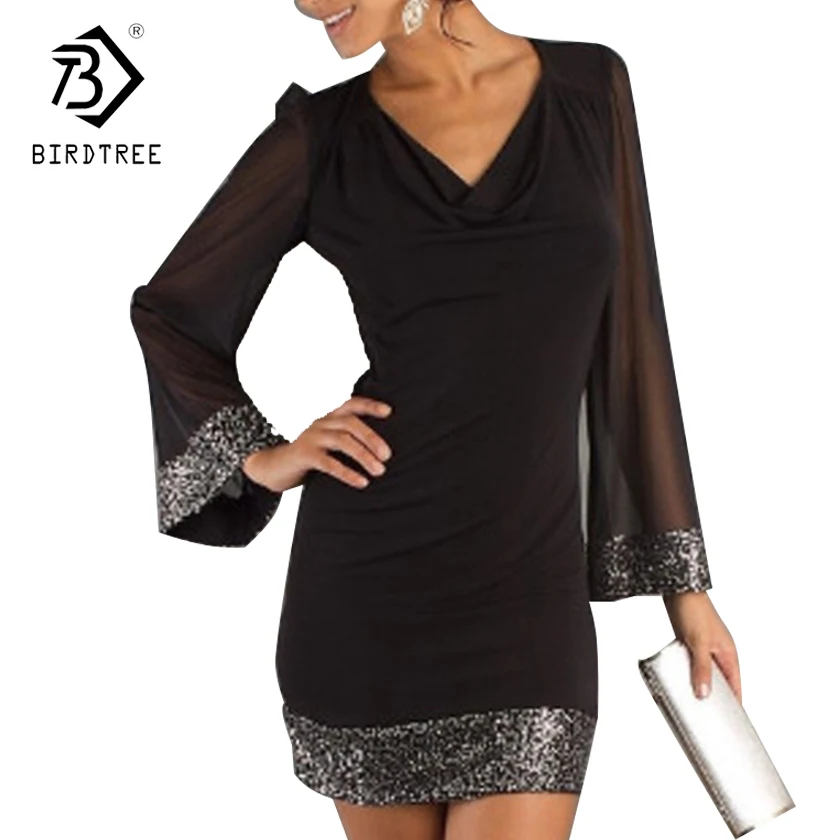 Платье женское длинное из шифона с блестками хорошее качество D7D708C|sequin dress|women