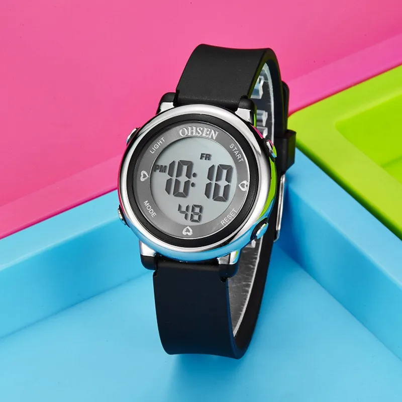Спортивные часы для женщин, водонепроницаемые, Relogio Feminino, цифровые наручные часы, женские часы, светодиодный, электронные часы для женщин, для бега на открытом воздухе - Цвет: Black