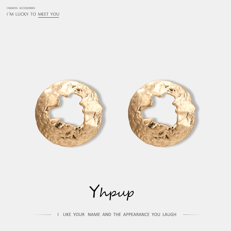 

Yhpup Trendy Zinc Alloy Minimalist Geometric Stud Earrings Lead-free and nickel-free Vintage Metal Jewelry for Women Office S925