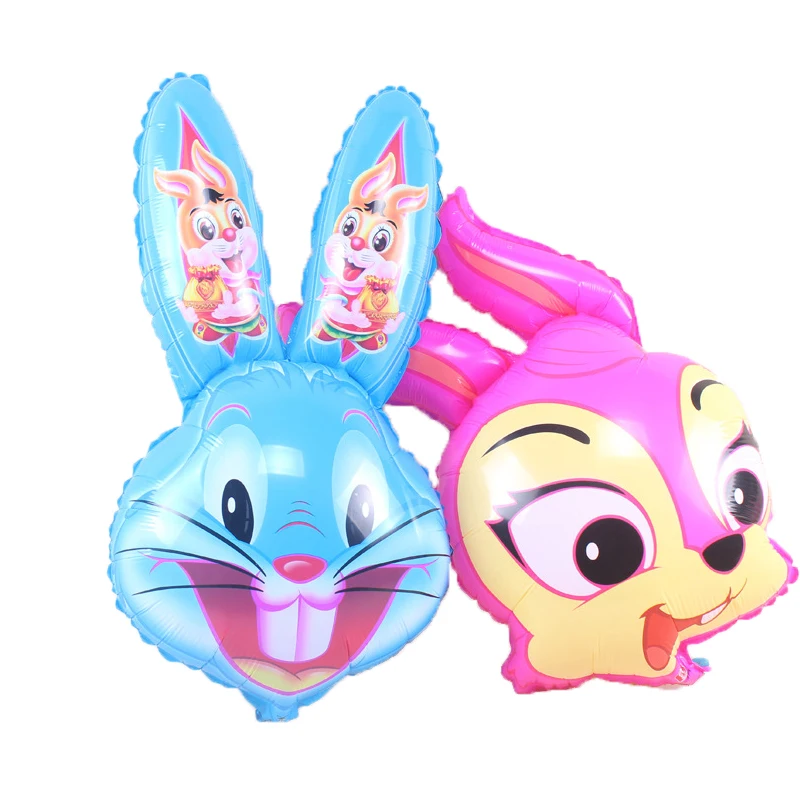

1PC 45x75cm super cute beard rabbit shape aluminum foil neon balloon birthday wedding decoration supplies children's toys Globos