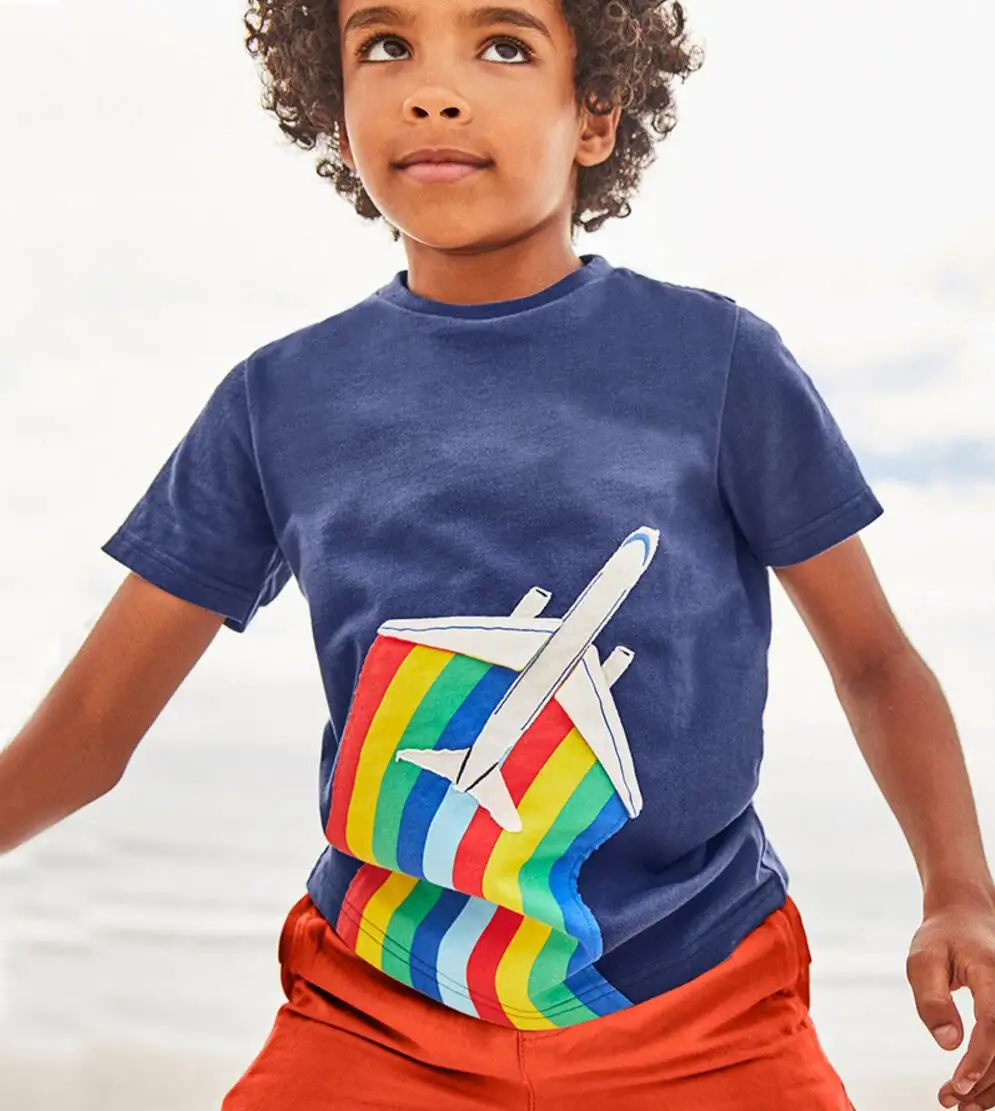 6pcs/lot Baby girls T shirts kids children clothing rainbow boys tee shirts 2 7T sylvia